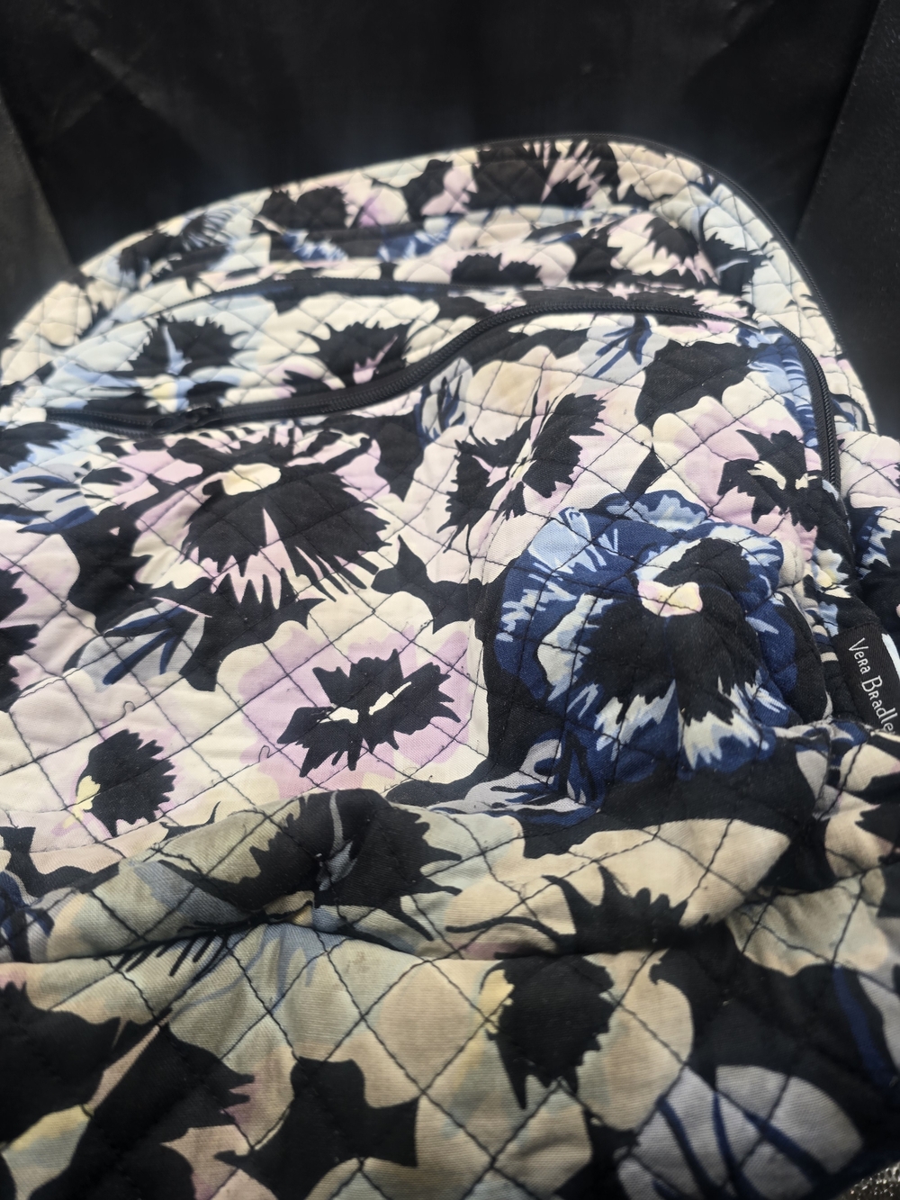 Vera Bradley Floral Quilted Bedding in Black, Blue, and Pink